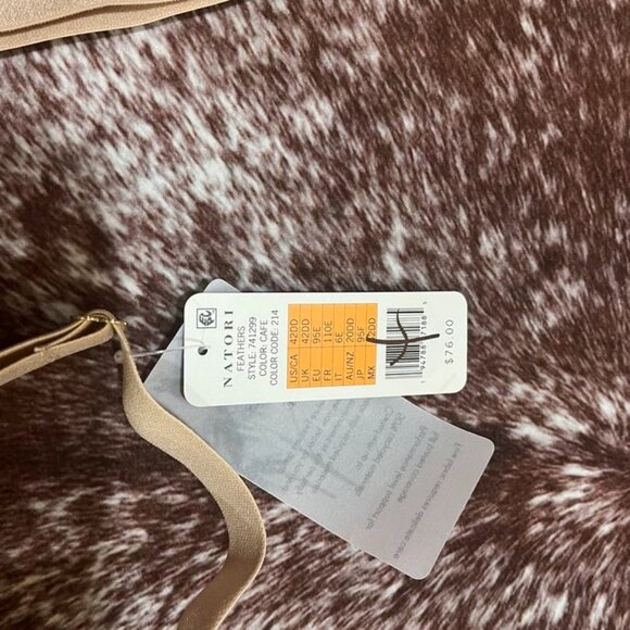 Natori Feathers Contour Plunge T-Shirt Bra Café Nude 42DD NWT - Picture 7 of 9